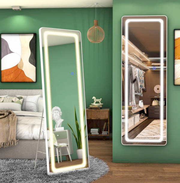 Cermin Dinding dengan Bingkai Berwarna Terang